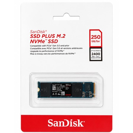 SanDisk SSD PLUS 250GB M.2 NVMe PCIe Gen 3 Internal Solid State Drive - 2400MB/s SanDisk SSD PLUS 250GB M.2 NVMe PCIe Gen 3 Internal Solid State Drive - 2400MB/s