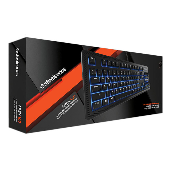STEELSERIES APEX 100 VIBRANT BLUE ILLUMINATED GAMING KEYBOARD - BLACK STEELSERIES APEX 100 VIBRANT BLUE ILLUMINATED GAMING KEYBOARD - BLACK