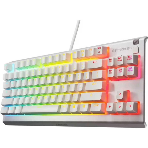 Steelseries Apex 3 TKL RGB Gaming Keyboard Whisper Quiet Switches - White