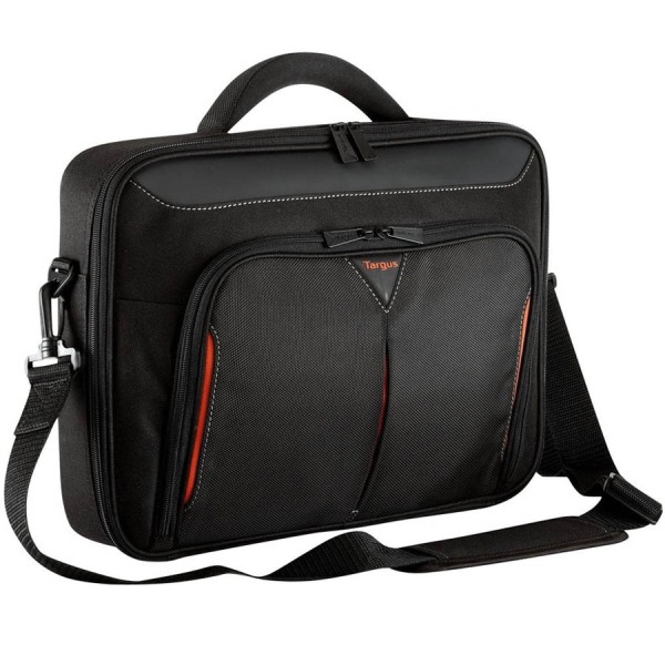 Carrying Case TARGUS Classic+ 15.6" Clamshell ,Clamshell design ,Fits laptops up to 15.6 inches ,Durable polyester material ,Trolley strap - Black / Red