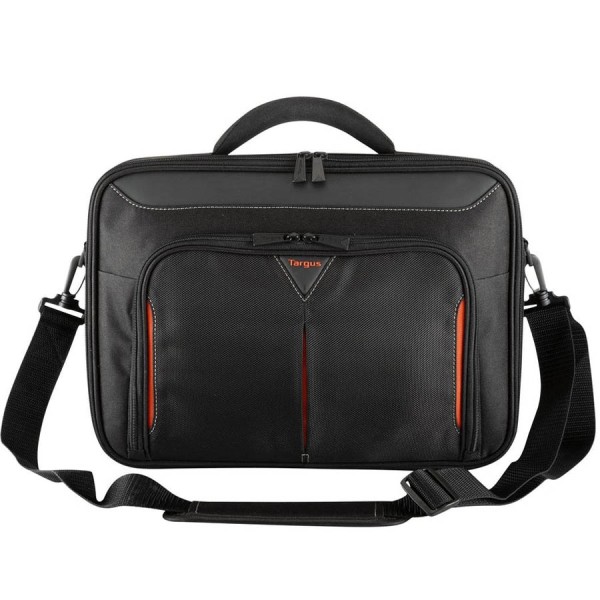 Carrying Case TARGUS Classic+ 15.6" Clamshell ,Clamshell design ,Fits laptops up to 15.6 inches ,Durable polyester material ,Trolley strap - Black / Red