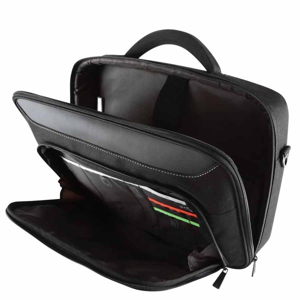 Carrying Case TARGUS Classic+ 15.6" Clamshell ,Clamshell design ,Fits laptops up to 15.6 inches ,Durable polyester material ,Trolley strap - Black / Red