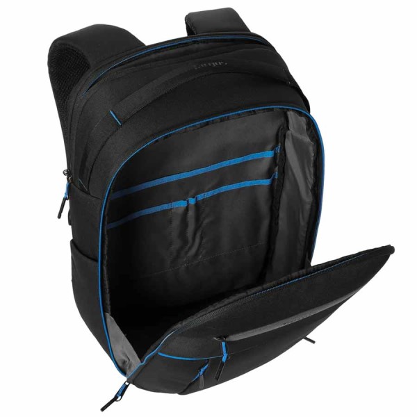 حقيبة ظهر TARGUS TBB643GL Coastline EcoSmart تدعم أجهزة لابتوب حتى 16 بوصة وتتميز بنظام حماية SafePort® Sling مع أحزمة كتف مبطنة مريحة بتصميم مريح