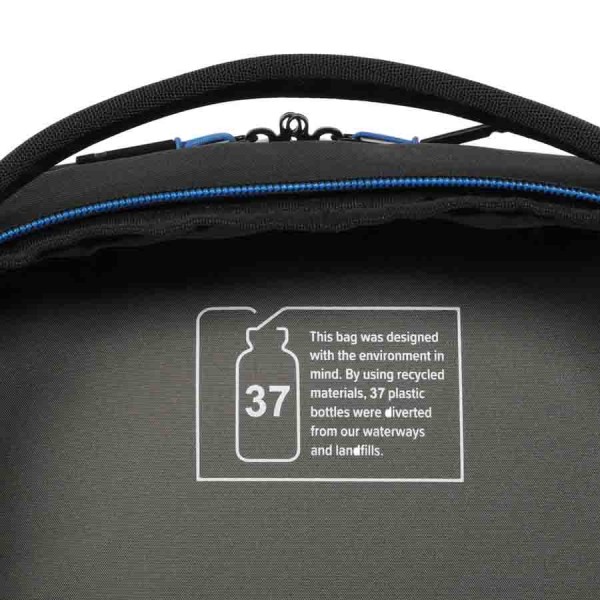 حقيبة ظهر TARGUS TBB643GL Coastline EcoSmart تدعم أجهزة لابتوب حتى 16 بوصة وتتميز بنظام حماية SafePort® Sling مع أحزمة كتف مبطنة مريحة بتصميم مريح