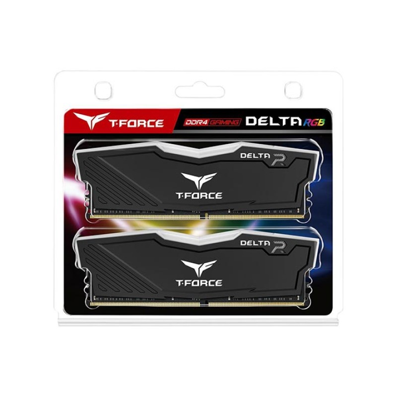 TEAM GROUP T-FORCE DELTA-R RGB DDR4 16GB (8GBx2) Desktop Memory 3200MHz CL16  (Black)