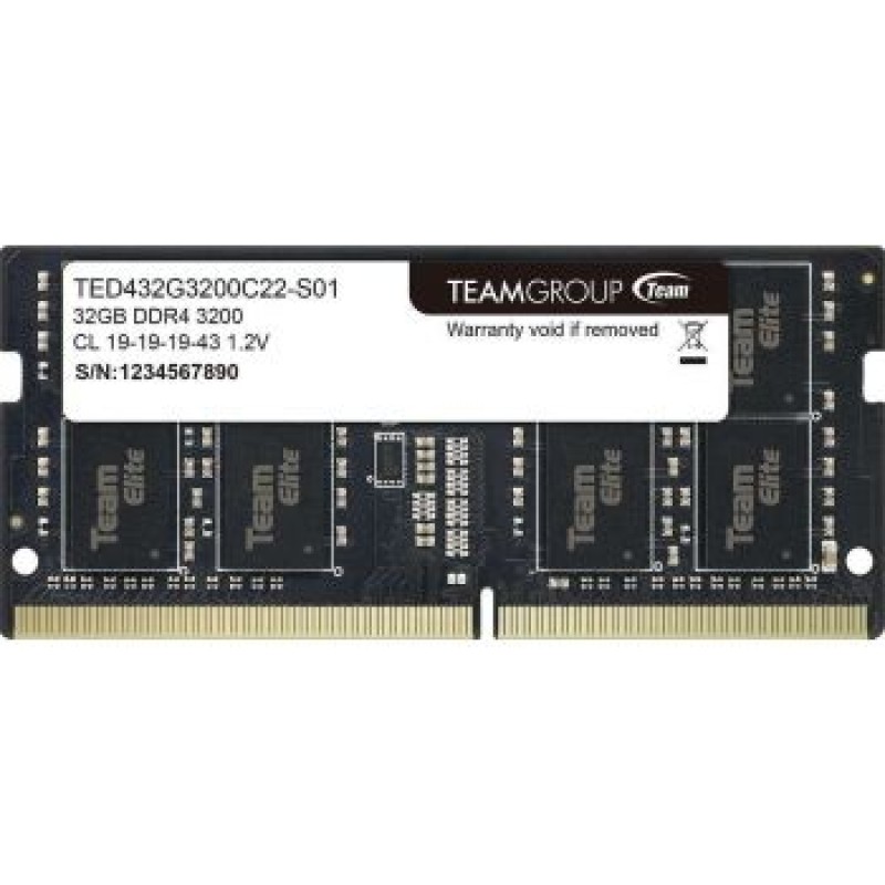 TEAM GROUP ELITE RAM DDR4 32GB ( 1X32GB ) 3200MHz NOTEBOOK
