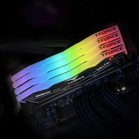 ذاكرة مكتبية TEAMGROUP T-FORCE DELTA RGB, سعة 16GB (2X8GB), سرعة 6000 ميجاهرتز DDR5, التوقيت CL38, متوافقة مع Intel XMP 3.0, AMD EXPO - أسود