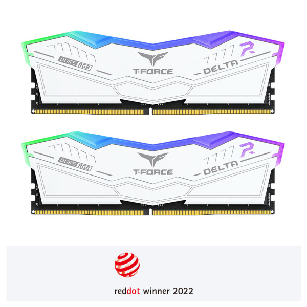 ديسكتوب رام TEAMGROUP T-FORCE DELTA RGB DDR5 بسعة 16GB وتردد 5600MHz – أبيض ديسكتوب رام TEAMGROUP T-FORCE DELTA RGB DDR5 بسعة 16GB وتردد 5600MHz – أبيض
