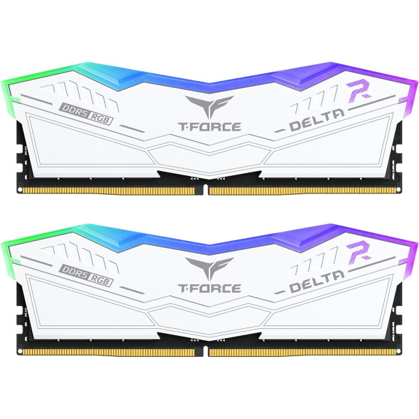 ديسكتوب رام TEAMGROUP T-FORCE DELTA RGB DDR5 بسعة 32GB وتردد 6000MHz – أبيض ديسكتوب رام TEAMGROUP T-FORCE DELTA RGB DDR5 بسعة 32GB وتردد 6000MHz – أبيض