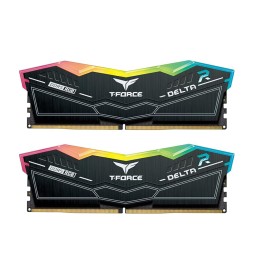 ذاكرة سطح المكتب TEAMGROUP T-Force Delta RGB DDR5 بسعة 32GB (2×16GB)، سرعة 6400MHz، توقيت CL40، تدعم Intel XMP 3.0 و AMD EXPO – اسود