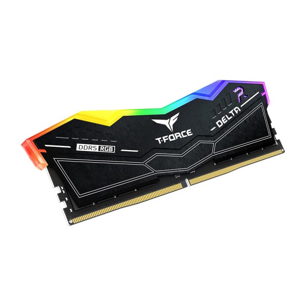 عروض رمضان ذاكرة سطح المكتب TEAMGROUP T-Force Delta RGB DDR5 بسعة 32GB (2×16GB)، سرعة 6400MHz، توقيت CL40، تدعم Intel XMP 3.0 و AMD EXPO – اسود