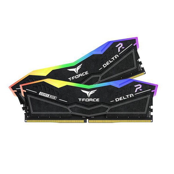 ذاكرة مكتبية TEAMGROUP T-FORCE DELTA RGB, سعة 64GB (2X32GB) , سرعة 5200 ميجاهرتز DDR5, التوقيت CL40, متوافقة مع Intel XMP 3.0, AMD EXPO - أسود