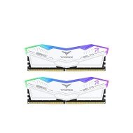 MEMORY TEAMGROUP T-Force DELTA RGB, 64GB (2×32GB), 6400MHz DDR5, CL40, Supports XMP and EXPO profiles - WHITE