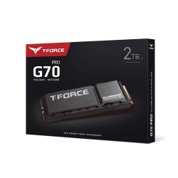 وحدة تخزين T-Force G70 PRO Heat-Sink, سعة 2 تيرابايت, واجهة PCIe 4.0 x4, تصميم M.2 2280, سرعة قراءة تصل حتى 7400MB/s,  ذاكرة 3D TLC NAND, يدعم اجهزة PS5