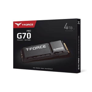 T-Force G70 PRO Heat-Sink, 4TB, PCIe Gen4 NVMe SSD, read up to 7400MB/s, 3D TLC NAND Flash, Compatible with PS5