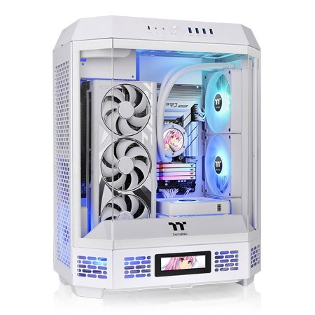 THERMALTAKE  The Tower 600 Snow MID TOWER ATX Tempered Glass Case Up to 13 Fans - White