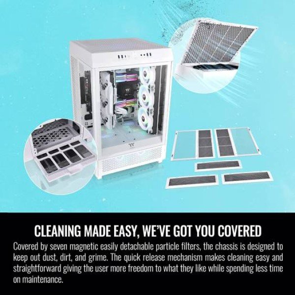 Thermaltake The Tower 500 Tempered Glass Mid Tower E-ATX Case, SPCC Material, 9 Expansion Slots, White Thermaltake The Tower 500 Tempered Glass Mid Tower E-ATX Case, SPCC Material, 9 Expansion Slots, White