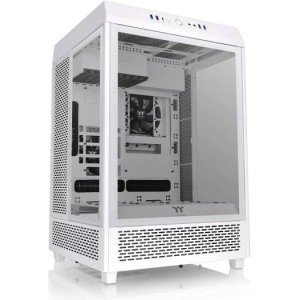 صندوق Thermaltake The Tower 500 من الزجاج المقوّى، ميد تاور، دعم E-ATX، مادة SPCC، 9 فتحات توسعة، أبيض