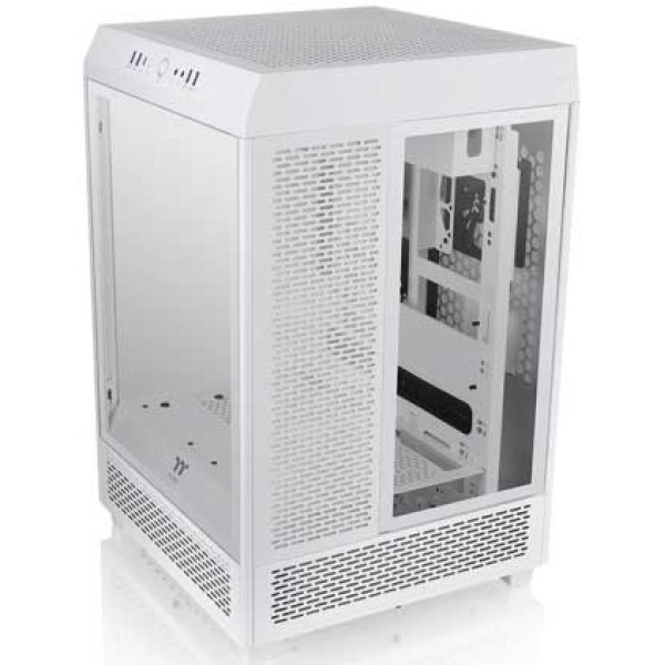 صندوق Thermaltake The Tower 500 من الزجاج المقوّى، ميد تاور، دعم E-ATX، مادة SPCC، 9 فتحات توسعة، أبيض