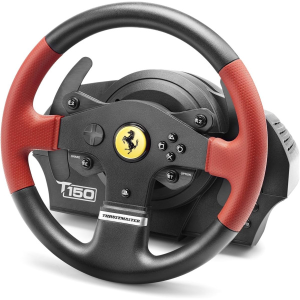 ثرست ماستر T150 Force Feedback Ferrari Edition عجلة سباق متعددة الاستخدامات بتصميم مستوحى من فيراري, مخصصة لأجهزة بلايستيشن 4، بلايستيشن 3، والـ PC ثرست ماستر T150 Force Feedback Ferrari Edition عجلة سباق متعددة الاستخدامات بتصميم مستوحى من فيراري, مخصصة لأجهزة بلايستيشن 4، بلايستيشن 3، والـ PC