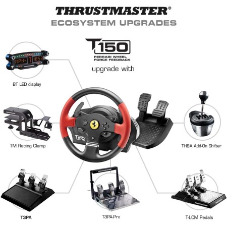 Thrustmaster T150 Force Feedback Ferrari Edition compatible with (PS4 / PS3 / PC) Thrustmaster T150 Force Feedback Ferrari Edition compatible with (PS4 / PS3 / PC)