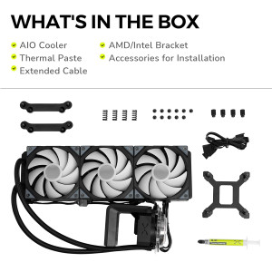 TRYX Panorama SE 360 ARGB 360mm Liquid Cooler - Rotatable AMOLED SCREEN - Black TRYX Panorama SE 360 ARGB 360mm Liquid Cooler - Rotatable AMOLED SCREEN - Black