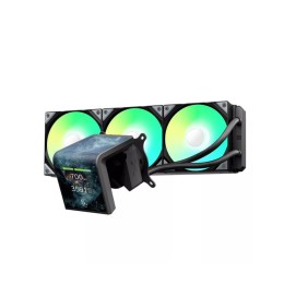 مبرد مائي احترافي TRYX Panorama SE, مقاس 360 مم ب 3 مراوح 120مم تدعم ARGB, شاشة AMOLED عالية الدقة, معدل تحديث 60 هرتز, دعم كامل لمعالجات Intel و AMD - أسود