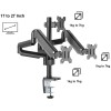 Twisted Minds Triple 17"-32" Monitor Arm Aluminum Desk Mount fits Three Monitor Full Motion Adjustable With USB 3.0