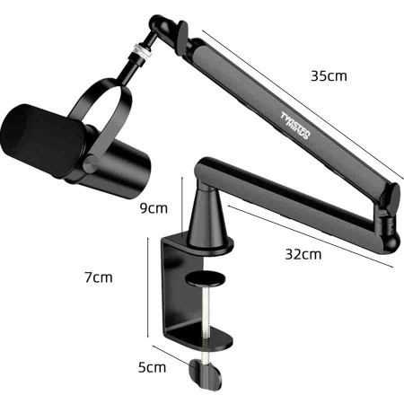Twisted Minds Neo Series Microphone Arm - TM-NB01-2K - 360° Rotation - Adjustable Pole Stand