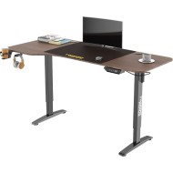 Twisted Minds T Shaped Electric Gaming Desk Table Height Adjustable - Wooden Texture