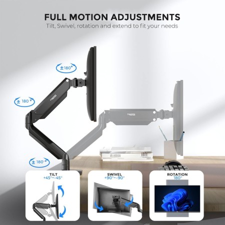 Single Monitor Arm TWISTED MINDS – 17 to 32 Inch Support | Durable Aluminum Full Adjustability Single Monitor Arm TWISTED MINDS – 17 to 32 Inch Support | Durable Aluminum Full Adjustability
