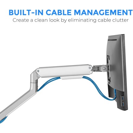 Single Monitor Arm TWISTED MINDS Economical with Gas Spring – Silver (17 to 32 inch Single Monitor Arm TWISTED MINDS Economical with Gas Spring – Silver (17 to 32 inch