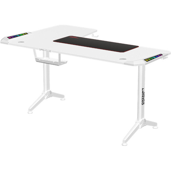Gaming Desk TWISTED MINDS Warrior L-Shaped RGB Gaming Desk – White 160×100×75 | Right Corner Design Gaming Desk TWISTED MINDS Warrior L-Shaped RGB Gaming Desk – White 160×100×75 | Right Corner Design