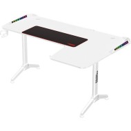 Gaming Desk TWISTED MINDS Warrior L-Shaped RGB Gaming Desk – White 160×100×75  | Right Corner Design