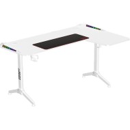 Gaming Desk TWISTED MINDS Warrior L-Shaped RGB Gaming Desk – White 160×100×75  | Right Corner Design