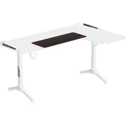 طاولة ألعاب احترافية TWISTED MINDS Warrior بشكل L بإضاءة RGB – أبيض 160×100×75 - زاوية يمين طاولة ألعاب احترافية TWISTED MINDS Warrior بشكل L بإضاءة RGB – أبيض 160×100×75 - زاوية يمين