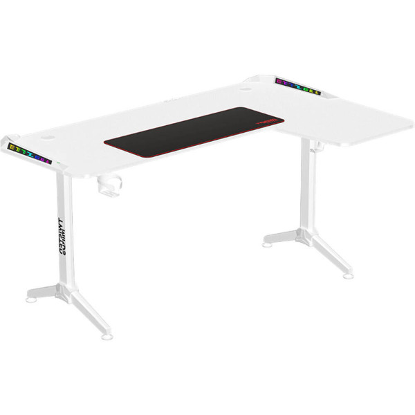 Gaming Desk TWISTED MINDS Warrior L-Shaped RGB Gaming Desk – White 160×100×75 | Right Corner Design Gaming Desk TWISTED MINDS Warrior L-Shaped RGB Gaming Desk – White 160×100×75 | Right Corner Design