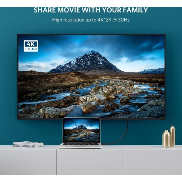 كابل DisplayPort إلى HDMI بطول 3 أمتار UGREEN كابل DisplayPort إلى HDMI بطول 3 أمتار UGREEN