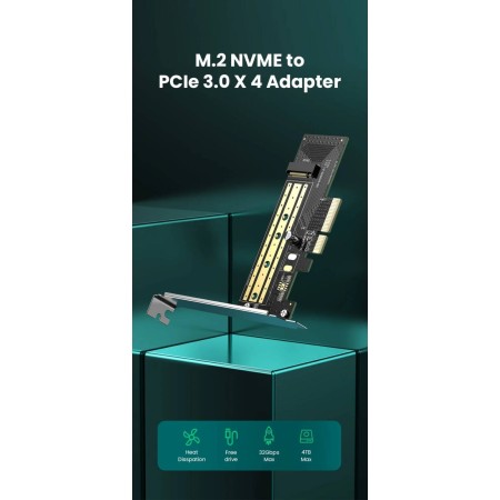 محول UGREEN PCIe 3.0 x4 إلى M.2 NVMe محول UGREEN PCIe 3.0 x4 إلى M.2 NVMe