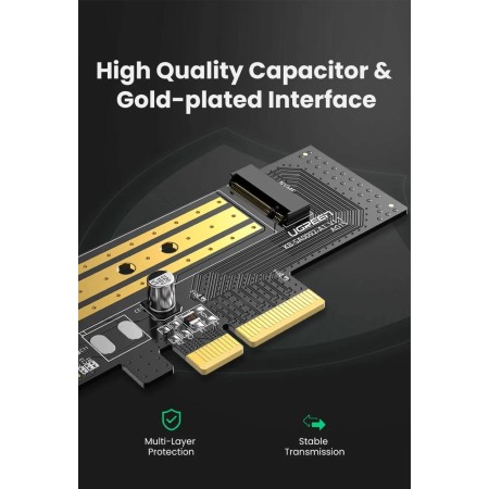 محول UGREEN PCIe 3.0 x4 إلى M.2 NVMe محول UGREEN PCIe 3.0 x4 إلى M.2 NVMe