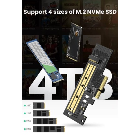 محول UGREEN PCIe 3.0 x4 إلى M.2 NVMe محول UGREEN PCIe 3.0 x4 إلى M.2 NVMe