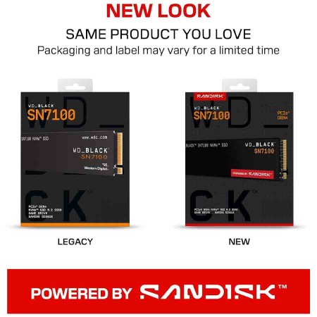 WD_BLACK SN7100 NVMe SSD 2TB - PCIe Gen4 M.2 2280 - Up to 7250MB/s Read Speed