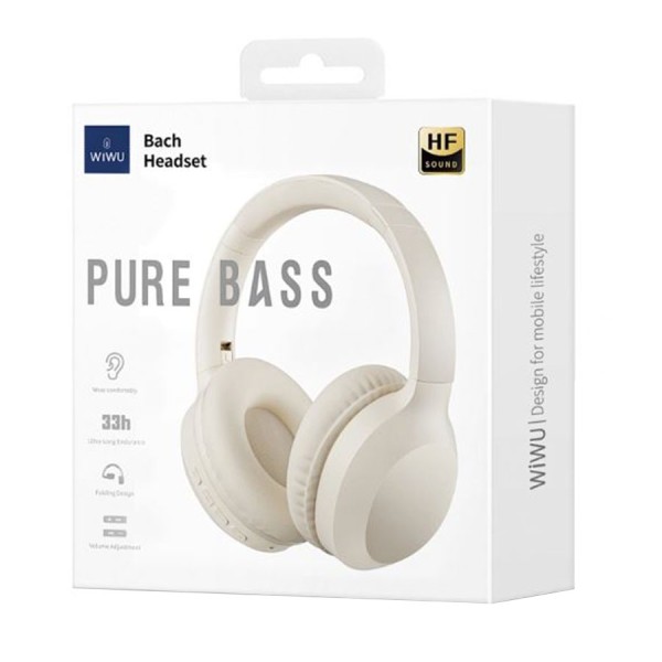 WIWU Wireless - Bluetooth Headphone Pure Bass Stereo - White