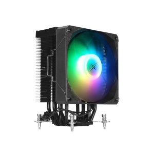 مبرد هواء XANDER Whirlwind Pro للمعالج مع إضاءة ARGB، مزود بأجنحة ألومنيوم وأنابيب نحاسية، وإضاءة ARGB رائعة – اسود