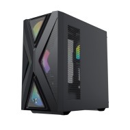 كيس كمبيوتر XIGMATEK Hyperion بتصميم Mid-Tower أنيق، مزوّد بـ 4 مراوح RGB مثبتة مسبقًا – اسود