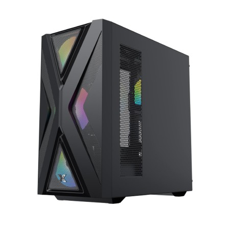 Xigmatek Hyperion Mid-Tower Case - 4 Pre-Installed RGB Fans - Black