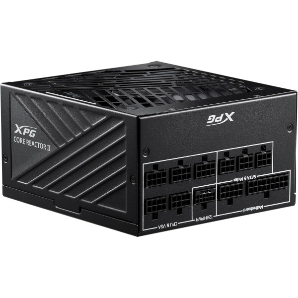 مزود طاقة XPG CORE REACTOR II, بقدرة 1100 واط, كفاءة 80+ Gold, دعم معيار ATX 3.1, كابلات قابلة للفصل Fully Modular لسهولة التركيب - أسود