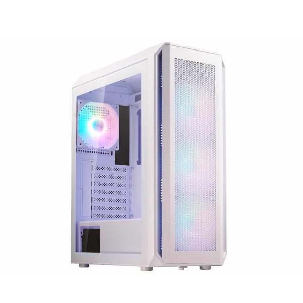 صندوق احترافي XPG Valor Air Plus, يأتي مع 4 مراوح مضيئة مثبتة مسبقا مقاس 120 مم, يدعم لوحات ATX / Micro-ATX / Mini-ITX - أبيض