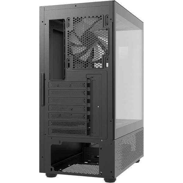 صندوق ميني XPG Invader X Mini, يأتي مع 5 مراوح ARGB بحجم 120 مم, يدعم اللوحات ATX / Micro-ATX / Mini-ITX - أسود