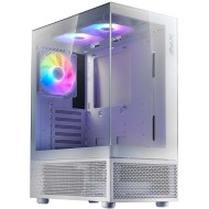 صندوق ميني XPG Invader X Mini, يأتي مع 5 مراوح ARGB بحجم 120 مم, يدعم اللوحات ATX / Micro-ATX / Mini-ITX - أيبض